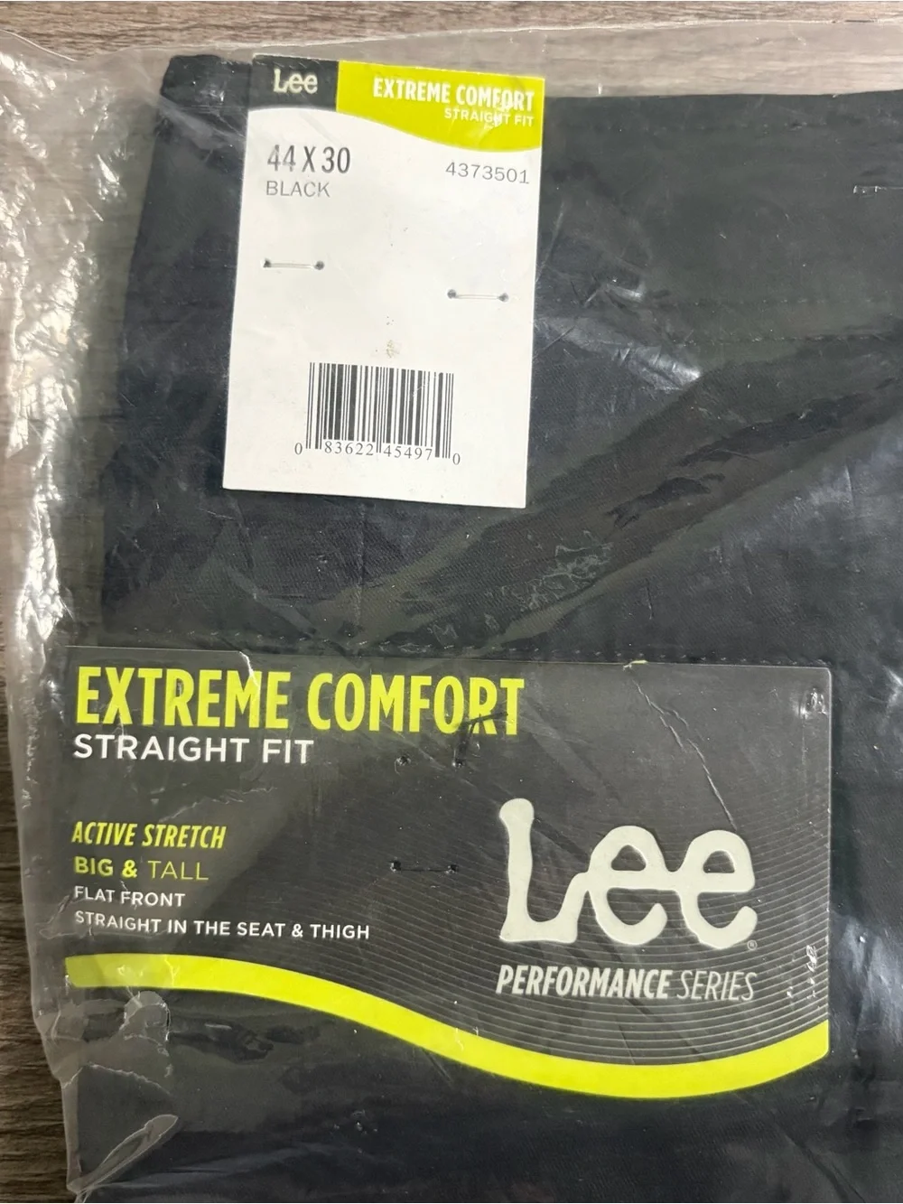 Lee Performance Series Extreme Comfort Pants Black Men’s Size 44W x 30L NWT
